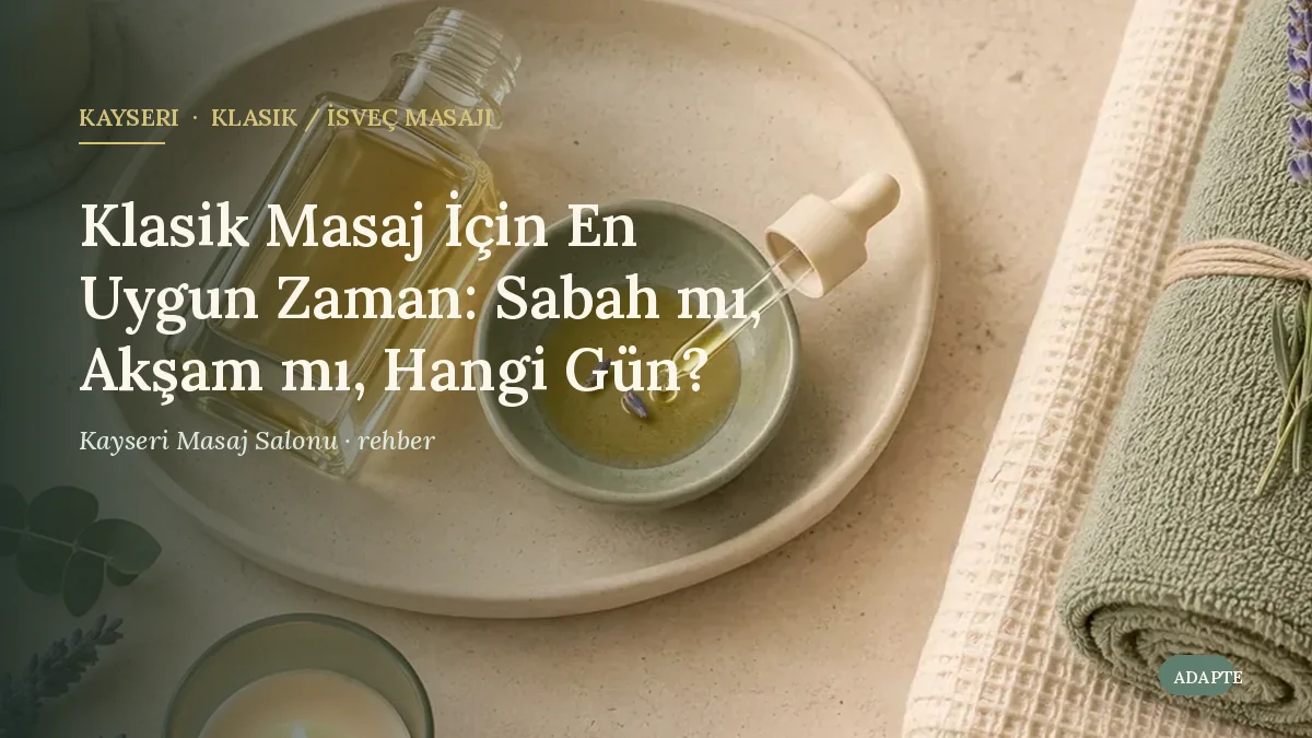 Klasik Masaj İçin En Uygun Zaman: Sabah mı, Akşam mı, Hangi Gün?